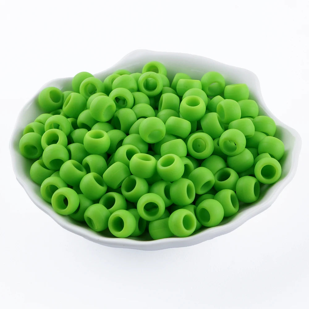 50/100pcs Silicone Hair positioning  Beads 6x9MM Big Hole Spacer Beads For Diy Jewelry Charms Bracelets Making Hair Supplies