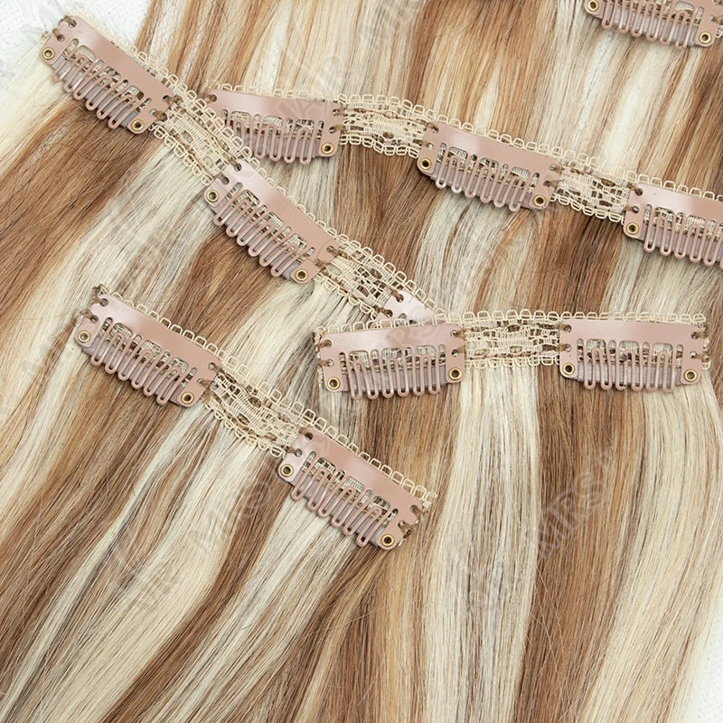Clip in Hair Extension Human Hair Machine Remy 24inch 240g Full Head  Real Natural Hair Extensions Thinck End  Hair Clips 6PCS