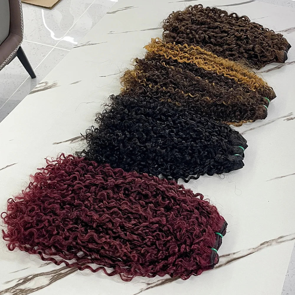 Malaika Pixie Curly Hair 100% Human Hair Bulk Bundles Extension Wave Braiding Virgin Hair Bulk 100g/bundle For Women