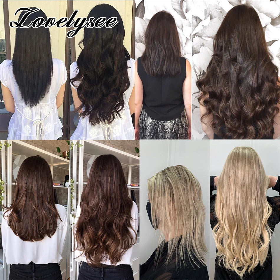 240G Clip In Hair Extensions Human Hair Double Weft Straight 100% Remy Hair Clip In Russian Human Hair Extensions For Women