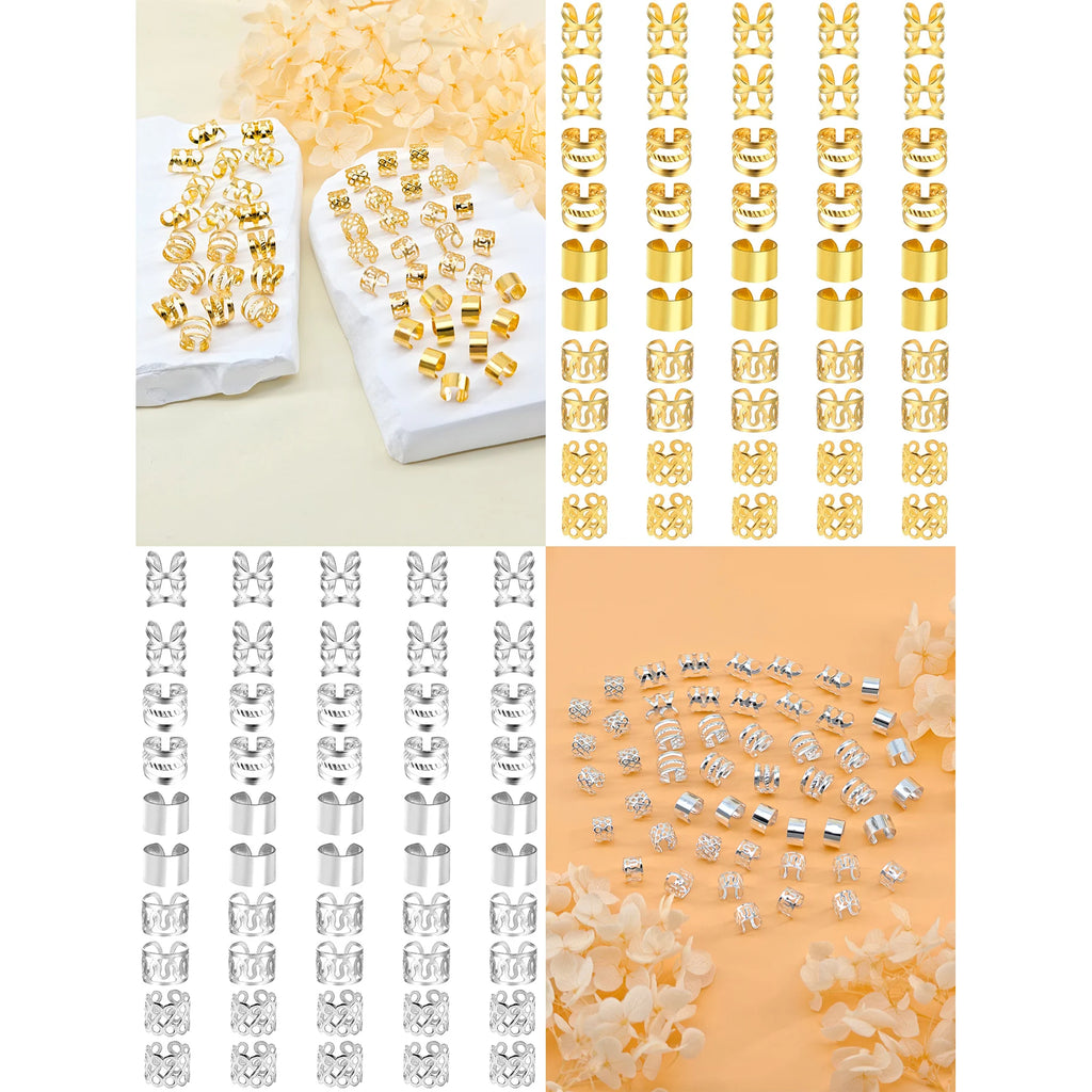 100PCS Alloy Hair Jewelry for Braid Dreadlock Accessories Metal Braid Clip Hair Clip Locs Jewelry for Women Men Hair Accessories