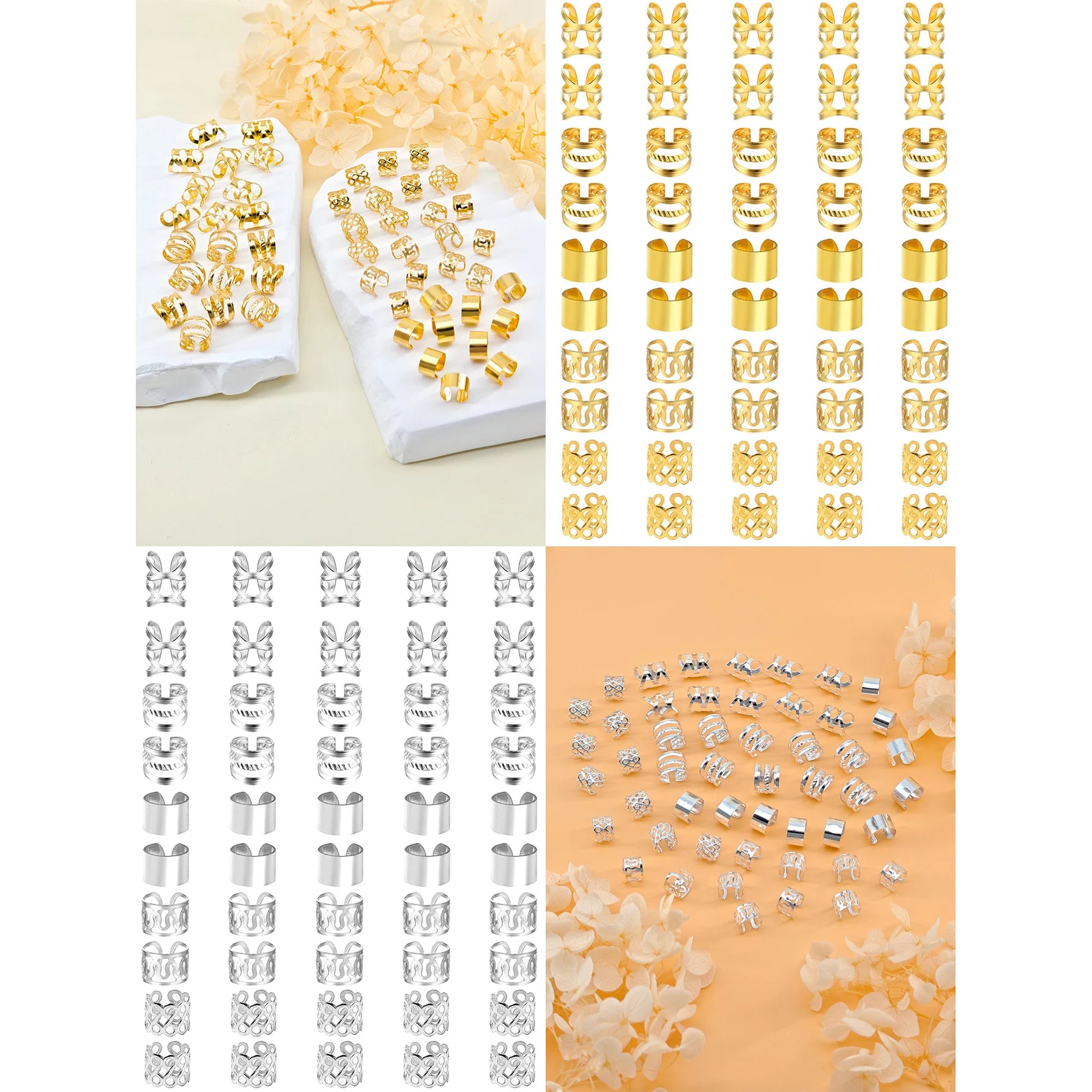100PCS Alloy Hair Jewelry for Braid Dreadlock Accessories Metal Braid Clip Hair Clip Locs Jewelry for Women Men Hair Accessories