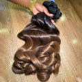 Ombre 1b/30 Brown Colored Body Wave Human Hair Bundles 100%Unprocessed Virgin Weave Real Human Hair 3 Hair Extensions  For Women