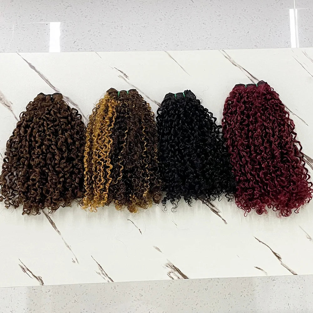 Malaika Pixie Curly Hair 100% Human Hair Bulk Bundles Extension Wave Braiding Virgin Hair Bulk 100g/bundle For Women