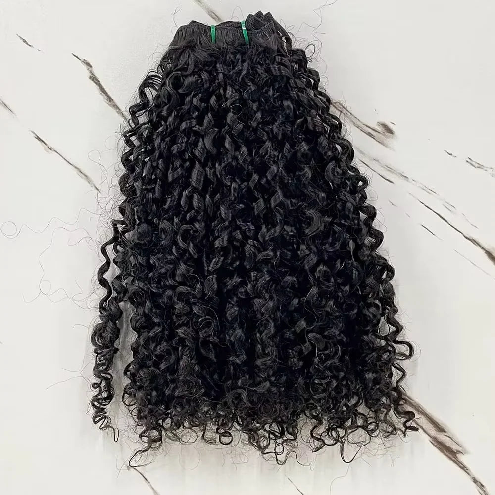 Malaika Pixie Curly Hair 100% Human Hair Bulk Bundles Extension Wave Braiding Virgin Hair Bulk 100g/bundle For Women