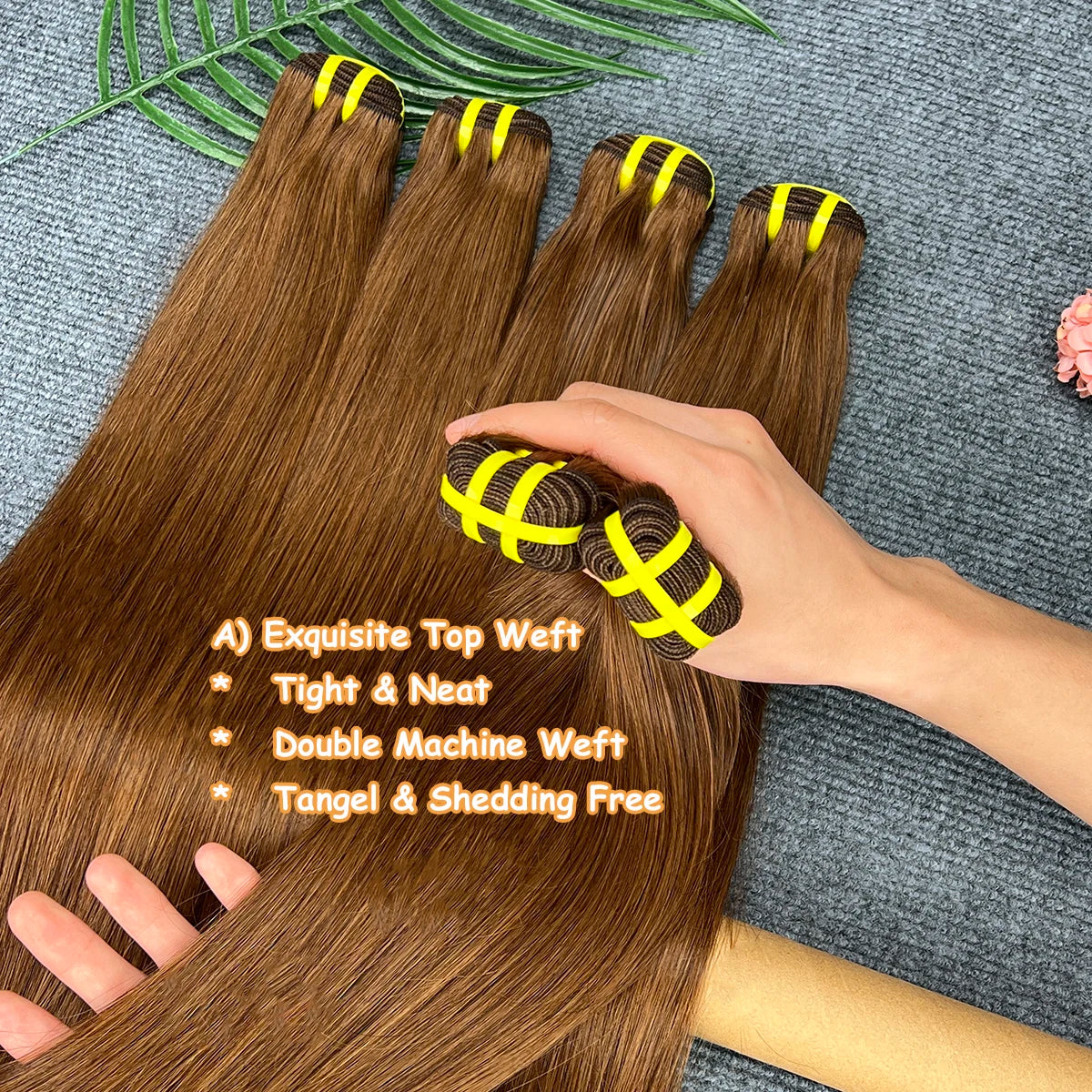 #4 Dark Brown Silky Straight 100% Human Hair Bundles 15A Raw 1 3 4 Pcs Hair Weave Colored Bundles Double Weft Extensions