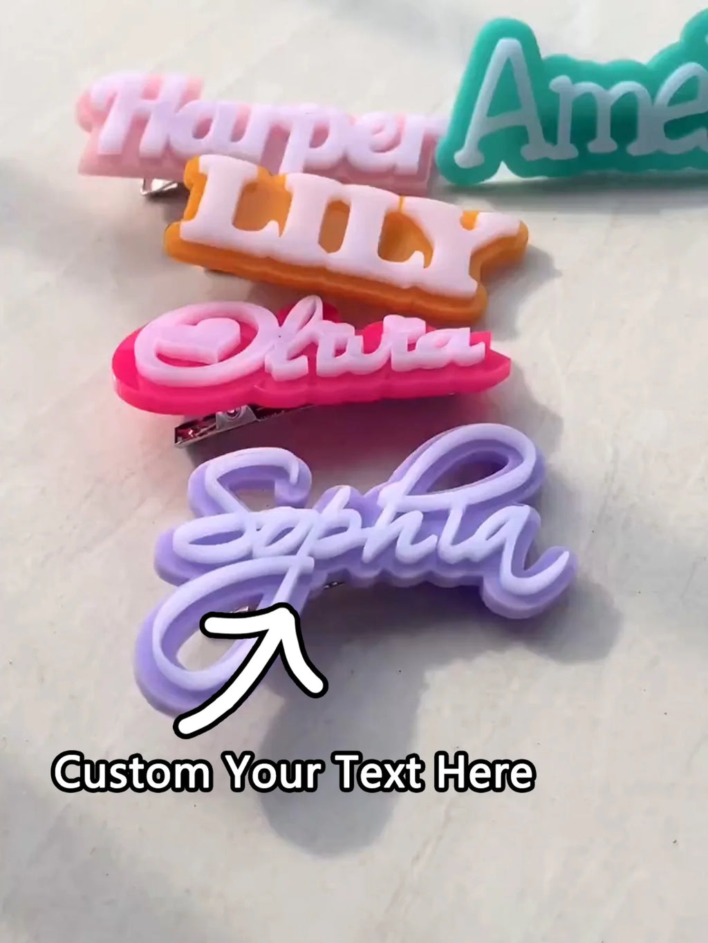 Custom Name Hair Clip - Name Barrette - Alligator Clip - Girl Hair Clip - Birthday Gift - Christmas Gift - Princess Hair Clip