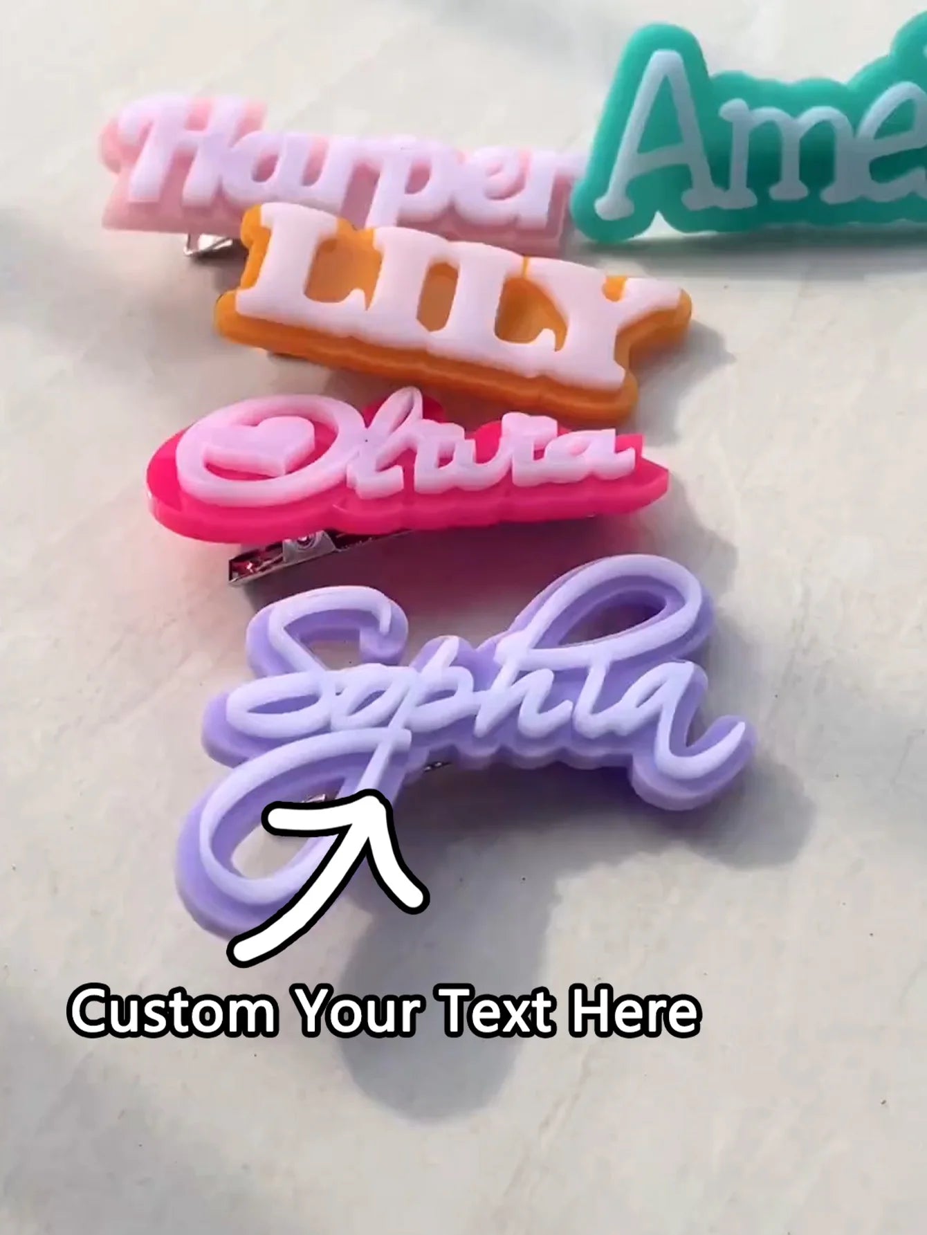 Custom Name Hair Clip - Name Barrette - Alligator Clip - Girl Hair Clip - Birthday Gift - Christmas Gift - Princess Hair Clip