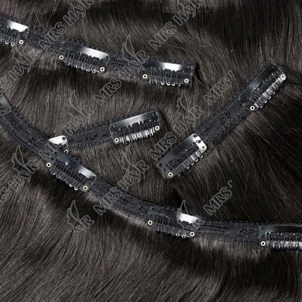 Clip in Hair Extension Human Hair Machine Remy 24inch 240g Full Head  Real Natural Hair Extensions Thinck End  Hair Clips 6PCS