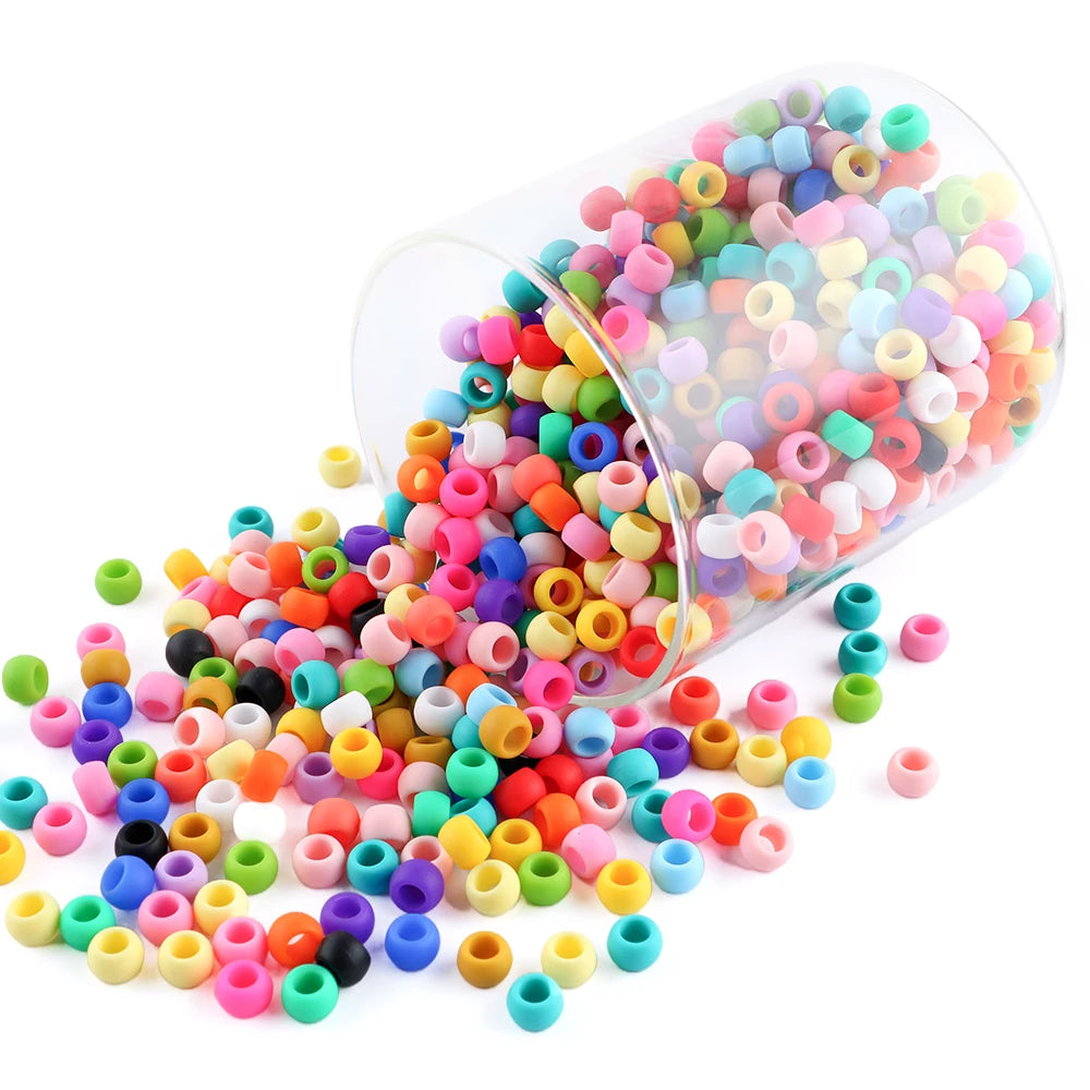 50/100pcs Silicone Hair positioning  Beads 6x9MM Big Hole Spacer Beads For Diy Jewelry Charms Bracelets Making Hair Supplies