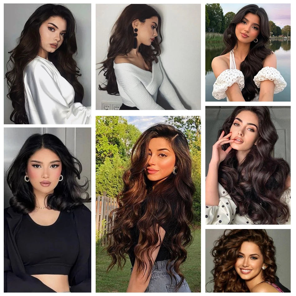 PLADIO T2/2/6 Remy Human Hair Clip ins 7Pcs 14-26 Inch Straight Invisible Hair Extensions for Women [Silky & No Tangling