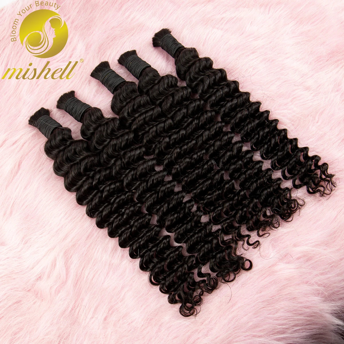 100% Human Bulk Hair Bundles for Braiding Deep Wave Virgin Hair Extension Natural Color Braids No Weft Hair Bulk for Extensions