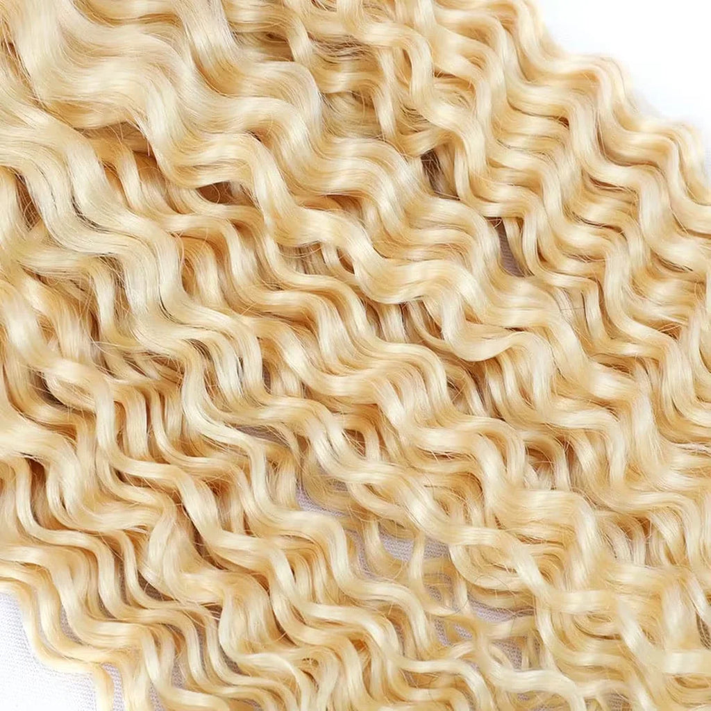 613 Blonde Deep Wave Vietnamese Curly Human Hair Bundles 28 30 32 Inch 1 2 3 Bundle Deals 100% Virgin Remy Hair Weave Extensions