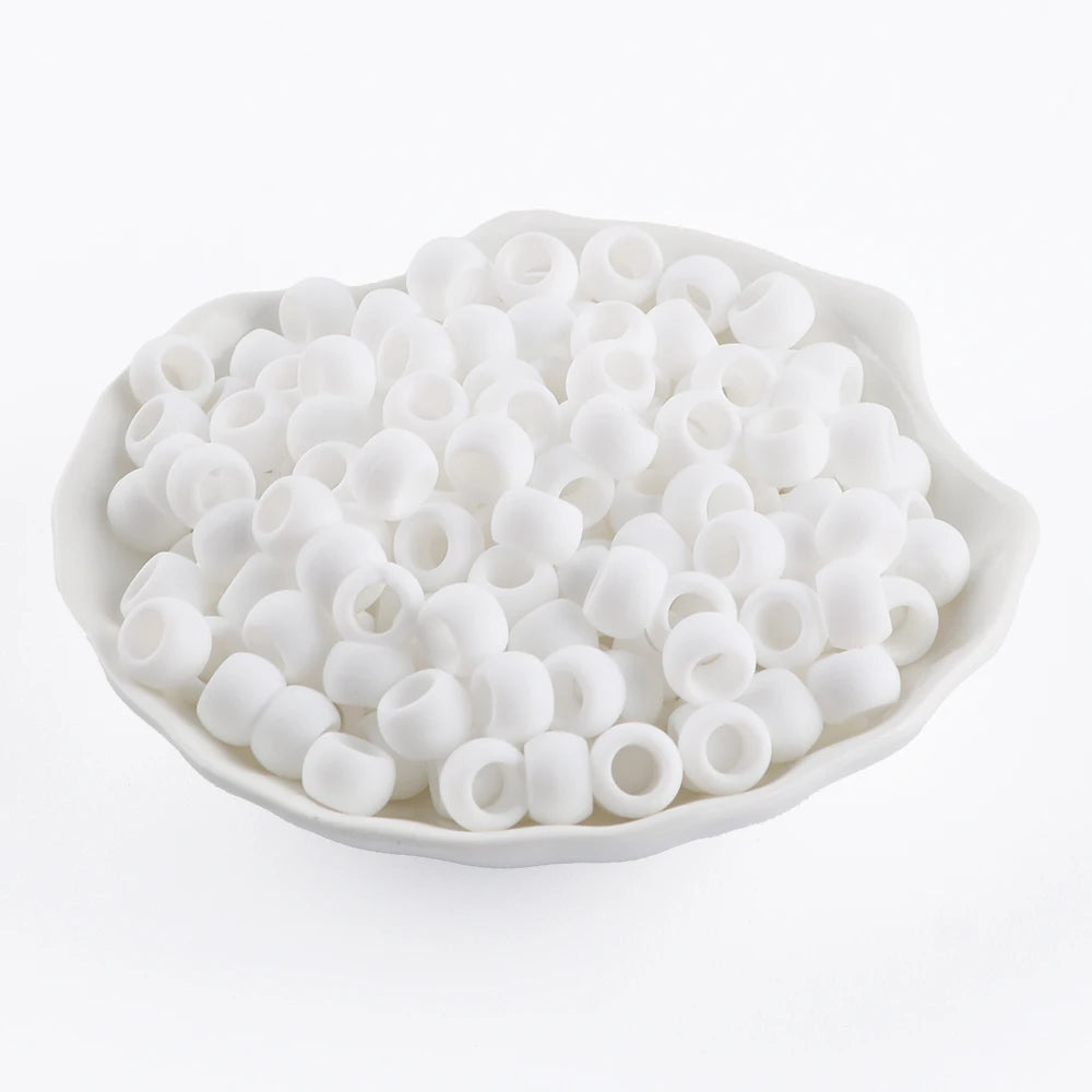 50/100pcs Silicone Hair positioning  Beads 6x9MM Big Hole Spacer Beads For Diy Jewelry Charms Bracelets Making Hair Supplies
