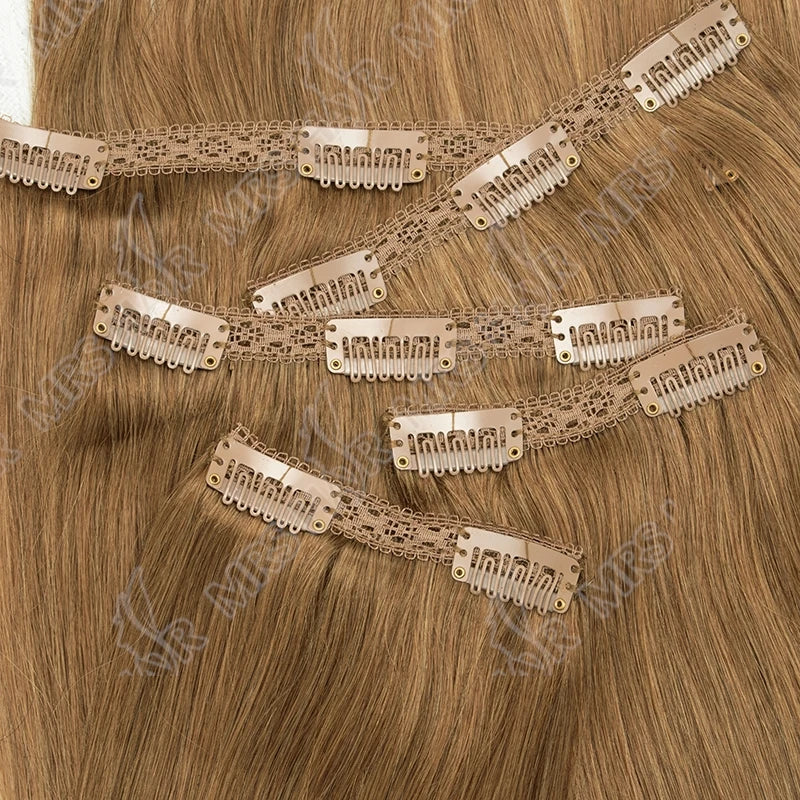 Clip in Hair Extension Human Hair Machine Remy 24inch 240g Full Head  Real Natural Hair Extensions Thinck End  Hair Clips 6PCS